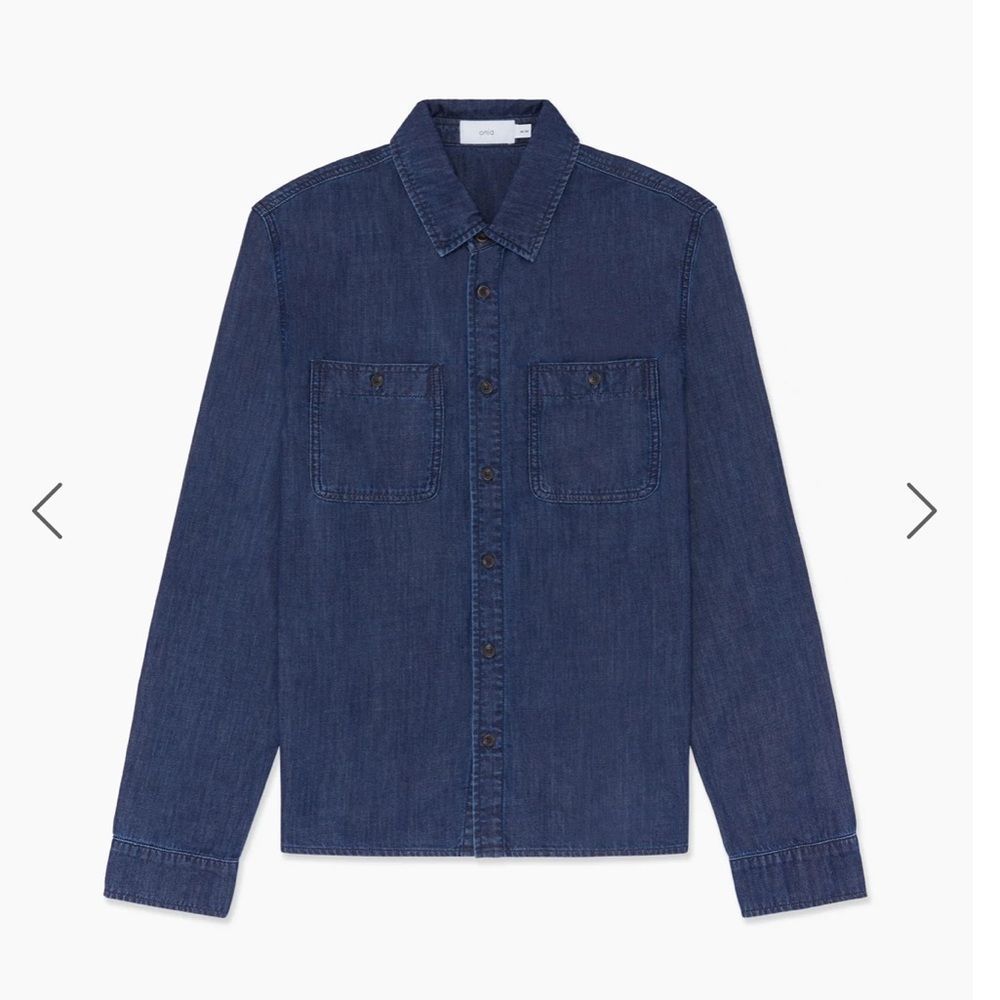 NWT Onia Men’s Long Sleeve Denim Shirt (Dark Wash)